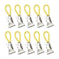 Magideal - 10 Pinzas Para Colgar Toallas De Té, Perchas Para Cocina, Baño, Armario, Pinzas Para Toallas De Cocina De Metal Con Lazo Para Colgar Para Ropa Pequeña Amarillo