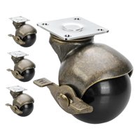 Magideal - Paquete De 4 Ruedas Giratorias De Bola, Ruedas De Placa Giratoria, Ruedas Resistentes De Latón Antiguo Estilo Para Muebles Con Placa Superior 15 Pulgadas