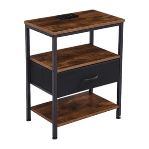 Habita2 Chile - Velador Industry Con Repisa Y Cajon