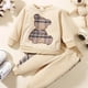 thumbnail image 1 of Get Your Little Ones Cozy and Cute with Our 2-Piece Toddler Baby Bear Embroidery Sweatshirt and Splicing Pant Set - Perfect for Casual Wear!, 1 of 5