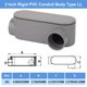thumbnail image 2 of Cuerpo de conduit CKVIHAV de PVC gris de 2 pulgadas tipo LL con tapa, 2 of 7