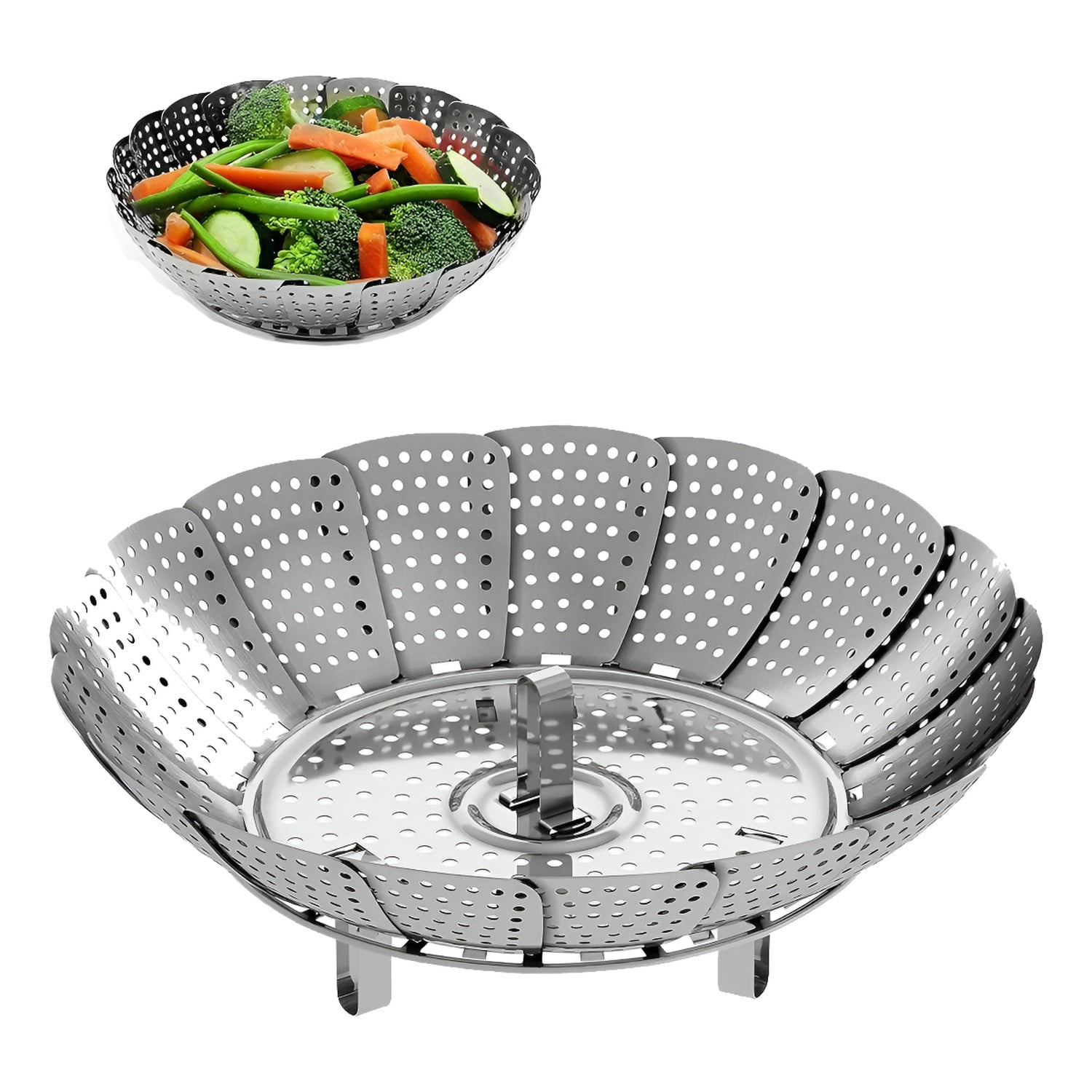 Genérico - Vaporera Plegable Acero Inoxidable 21cm Cocina Saludable