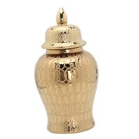 Bothyi - Jarrón De Cerámica Tradicional Para Almacenamiento De Tarros De Jengibre, Florero Para Bodas, Decoración Dorada