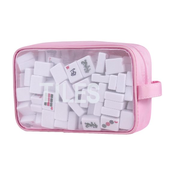 Bolsa para Mahjong Asmeet 166 fichas 23 × 15 × 8 cm Rosa claro