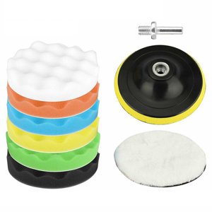 Ioensy - Almohadillas Para Pulir Con Esponja De 9 Piezas, Duraderas Para Pulir Detalles De Automóviles, Encerado, 7 Pulgadas