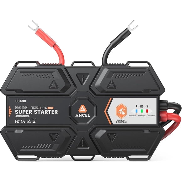 Arrancador Súper ANCEL BS400 de 1300 A y 12 V con conexión permanente