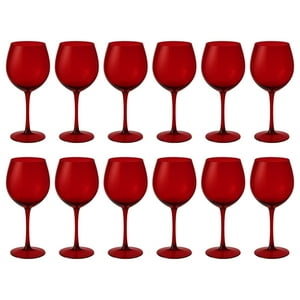 Set 12 Copas Gin Full Color Rojo 600Ml Allegra De Vidrio