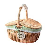 Magideal - Cesta De Mimbre Para Picnic, Cesta De Almacenamiento De Ratán, Cesta De Servicio Duradera, Cesta De Almacenamiento De Mimbre Tejida Para Fiestas Al Aire Libre, Sándwiches Pequeño