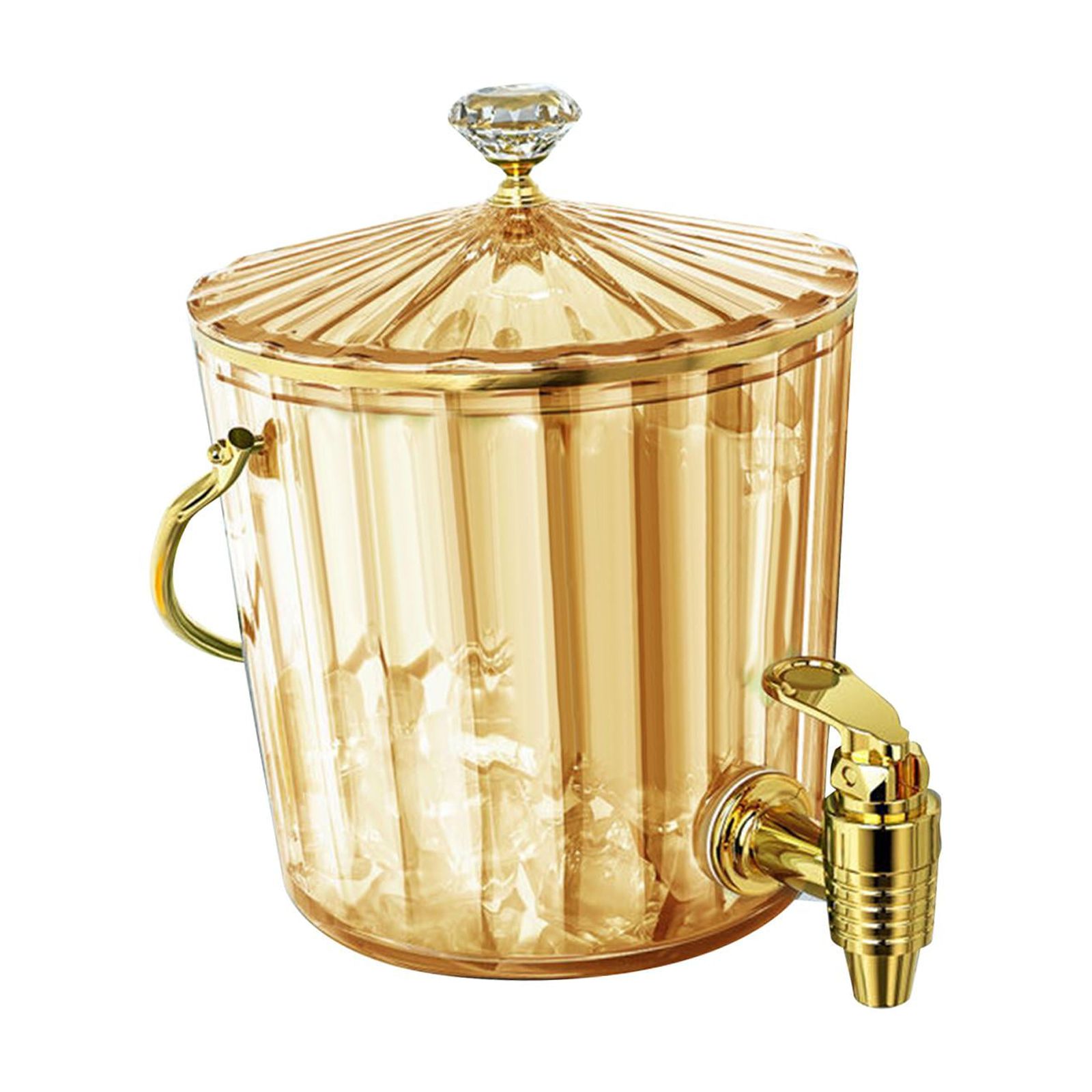 Magideal - Dispensador De Bebidas Cubo De Bebidas Sellado Con Grifo Dispensador De Bebidas Heladas Hervidor Frío Con Grifo Para Leche Comedor Fiesta Nevera Al Marrón Claro