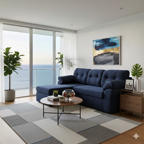 Deco Outlet - Modular Polonia 3.1 Intercambiable Tela Azul