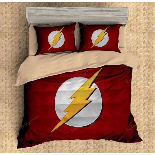 The Flash Wine Red White Yellow Quilt Duvet Cover Set Kids Children3-Piece Bedding Set