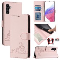 Funda Tipo Cartera Foxdock Para Samsung Galaxy A13 5G Con Soporte, Ranuras, Rfid, Diseño De Gato