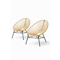 Space Home - Pack 2 Sillas Terra Nova Beige Jardín Base Metal 79,5 Cm Base Metálica