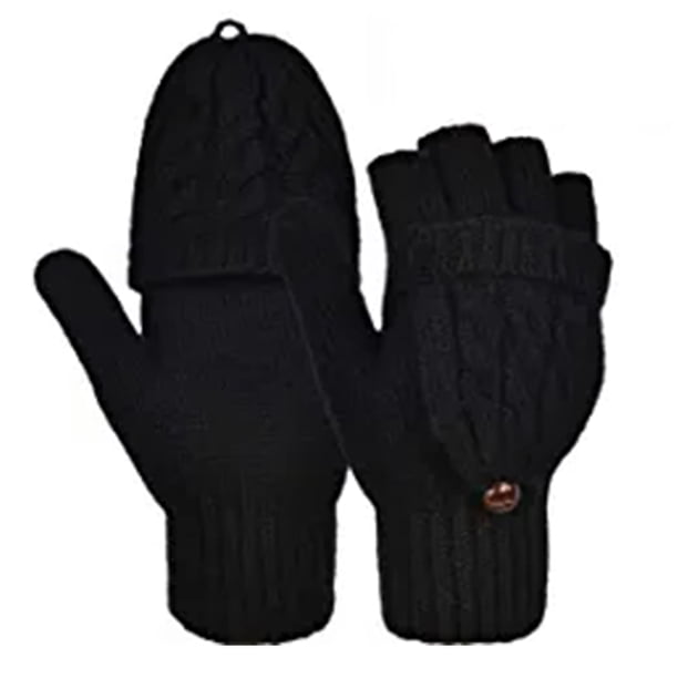 Lindos guantes de lana de doble uso, cálidos guantes de lana de medio dedo y medio dedo para otoño e invierno para mujeres y hombres.