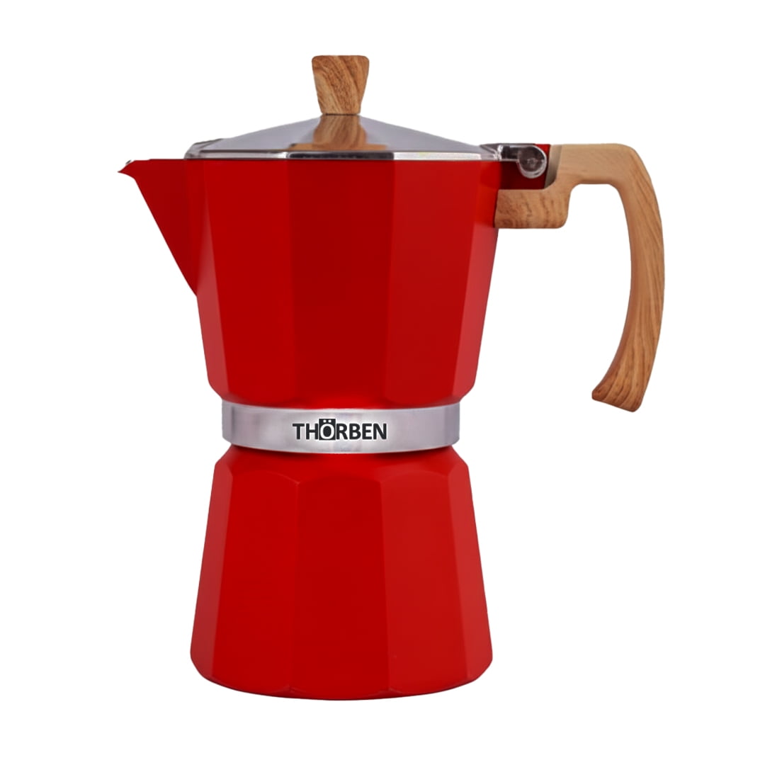 Thorben - Cafetera Moka Thor Moka Milano De 9 Tazas Rojo