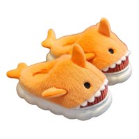 El Edén - Pantuflas Niños De Felpa, Diseño De Tuburón, Anime, Kawaii Color Naranjo Talla 34-35