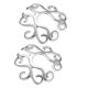 thumbnail image 3 of Clip floral de acero inoxidable plateado hueco de 1 par en anillo de mamilo, 3 of 5