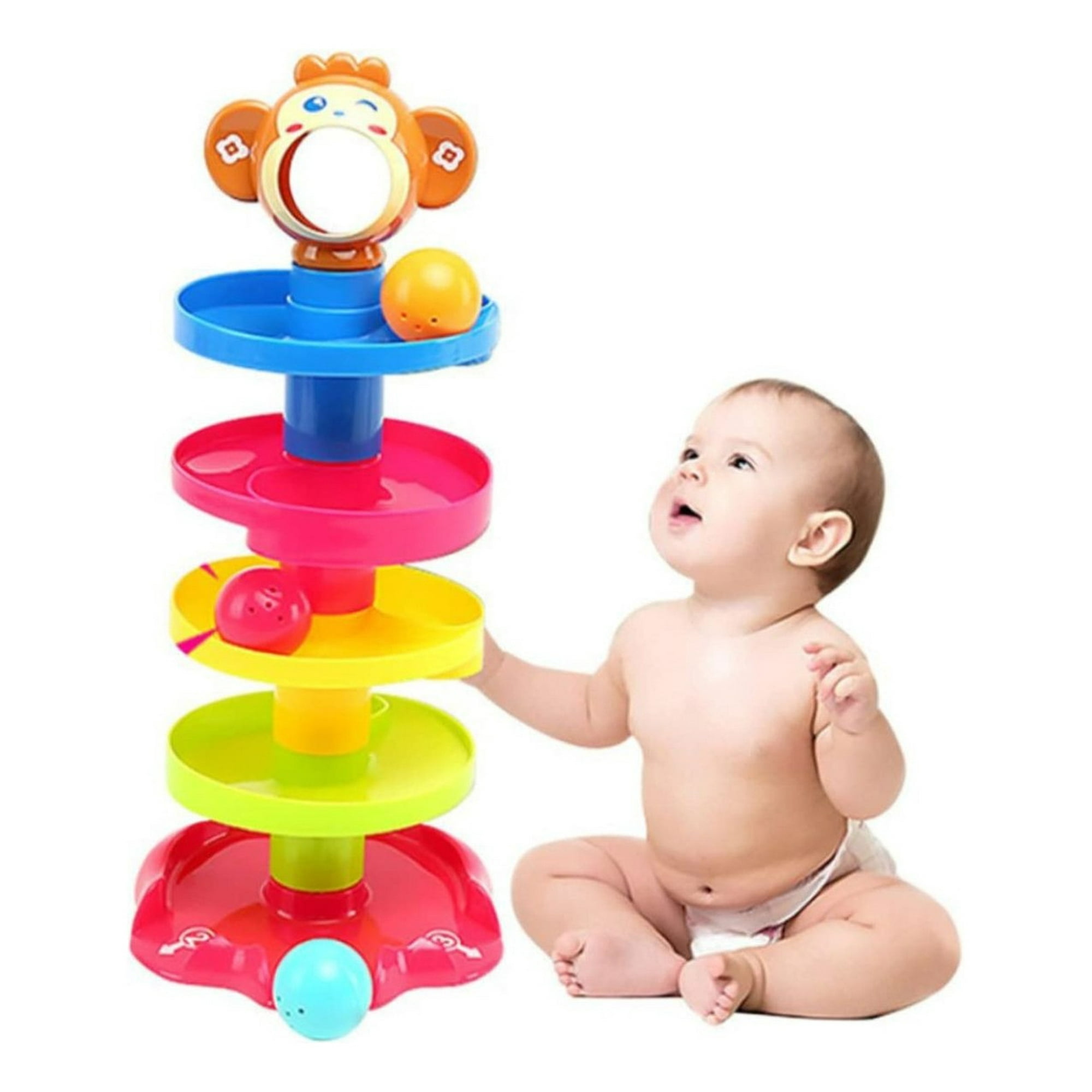 Genérico - Torre Rodante Con Pelotas Dibujos Rampa Juguete Lau