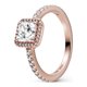 thumbnail image 1 of Anillo Pandora Halo Cuadrado Brillante Oro Rosa 14k Talla 5, 1 of 7