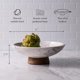 thumbnail image 3 of Cork Mill Marble Decorative Bowl with Acacia Wood Pedestal, 3 of 3