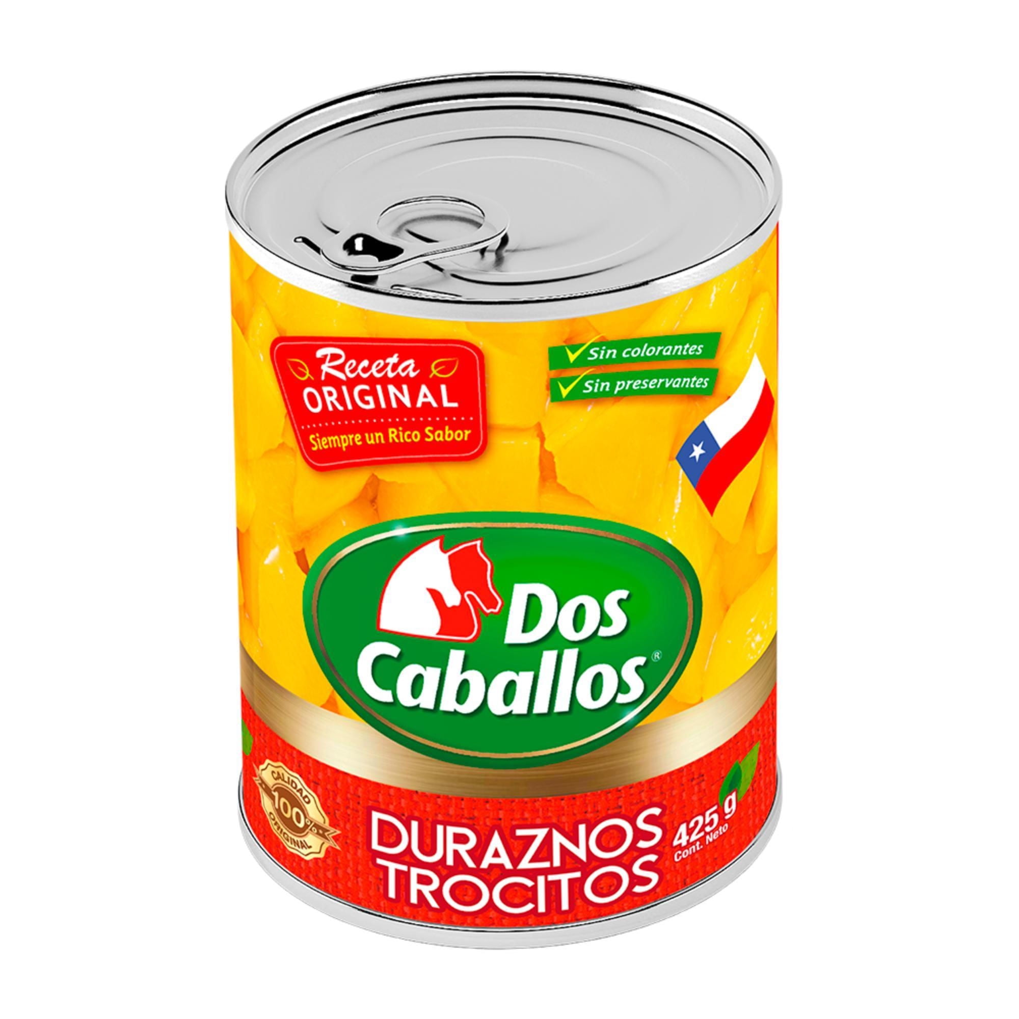 Duraznos En Trocitos Drenado 250 g - Neto 425 g Dos Caballos