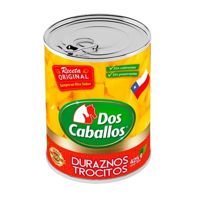 Duraznos En Trocitos Drenado 250 G - Neto 425 G Dos Caballos
