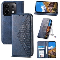 Funda Flip Foxdock Para Xiaomi Redmi Note 13 Pro 5G , Estilo Billetera Con Diseño Rombo, Correa De Mano Y Soporte, Uso Diario
