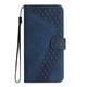 thumbnail image 3 of Funda tipo cartera para iPhone 17 Pro Max con tarjetero, bolsillo para billetes, soporte, cierre magnético y correa para la muñeca, funda tipo folio con textura geométrica azul, 3 of 5