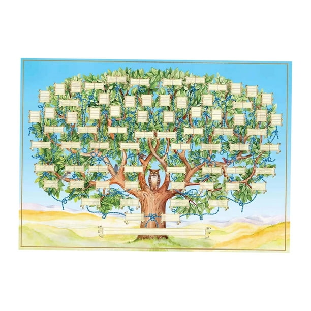 Diagrama de genealógico genealogía en blanco, gráfico rellenable, calcomanía de pared, imagen de de historia familiar, póster DIY para , 60cmX90cm