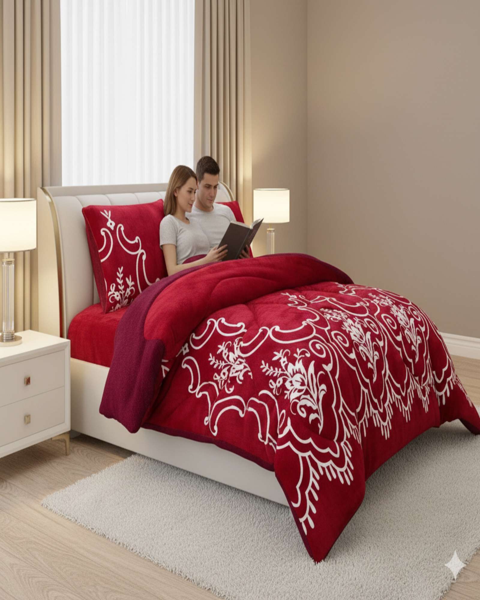 Mylhogar - Set De Cubrecama Con Chiporro Mas Sabana 2 Plaza Extra Suave Térmico Premium