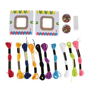 Magideal - Kit De Fabricación De Pulseras Para Primera , De Plástico Coloridas, Brazaletes, Agujas De Abalorios, , Colgantes Para Suministros 2 Cuentas De Caja.