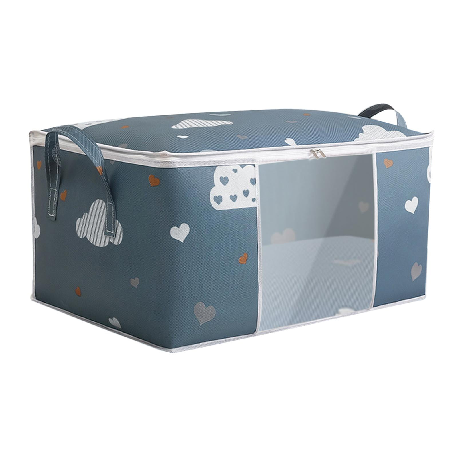 Bothyi - Bolsa De Almacenamiento De Ropa Organizador Mantas Ropa De Cama Contenedores De Equipaje Caja Contenedor Azul Marino M