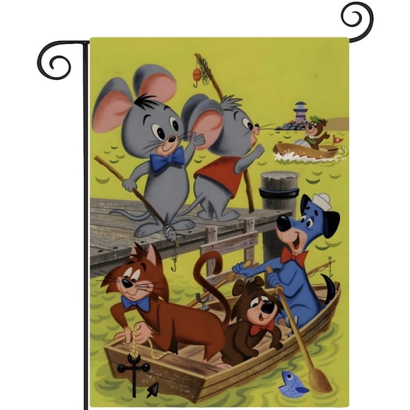 Pixie, Dixie y el Señor Jinks-bandera de jardín temática. Regalo perfecto para fans, amigos y familiares, ideal para actividades al aire libre y decoración de fiestas.28CM*45CM