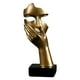 thumbnail image 1 of Estatuilla De Estatua De Pensador Escultura Creativa Para Adorno De Estantería De Hogar Dorado, 1 of 3
