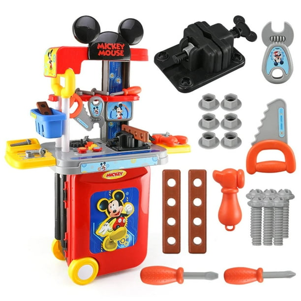 Juguete Set Maleta Herramientas 23 Piezas 3 En 1 Roja Mickey Mouse