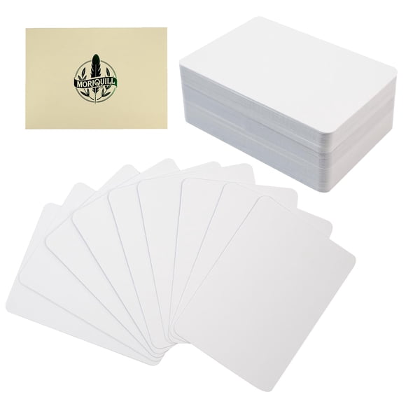 Tarjetas ATC Moriquill 65 x 91 mm 300 gsm, paquete de 100 blancas