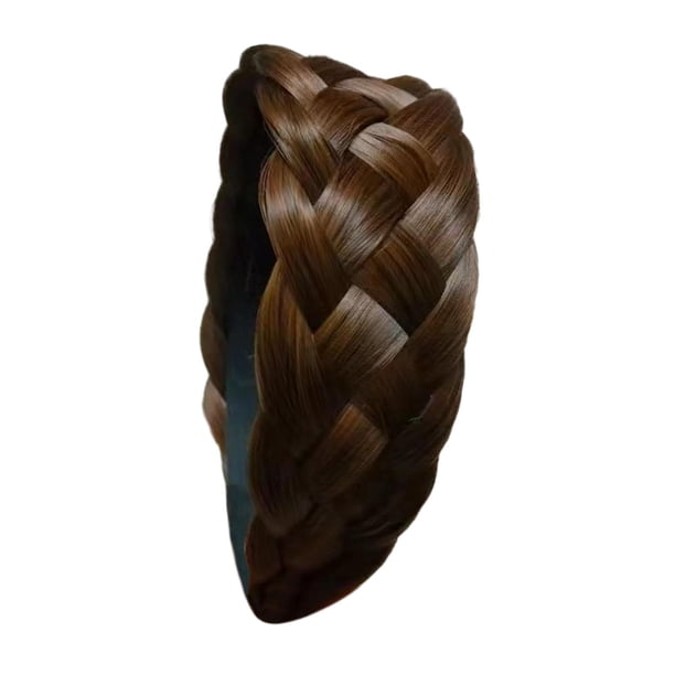 Diadema Trenzada Para El Cabello, Diadema Trenzada, Banda Para El Cabello Gruesa Para Mujeres, Niñas Y Mujeres, Color Marrón Claro