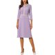thumbnail image 2 of INSPIRE CHIC Vestido de mujer línea A, contraste de color, vestido para el trabajo, con ribete de tweed, XL, púrpura, 2 of 5