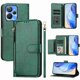 thumbnail image 1 of Funda tipo cartera para Realme V20 5G con bolsillo con cremallera, tarjetero, soporte, correa para la muñeca y tapa de cuero verde, 1 of 5