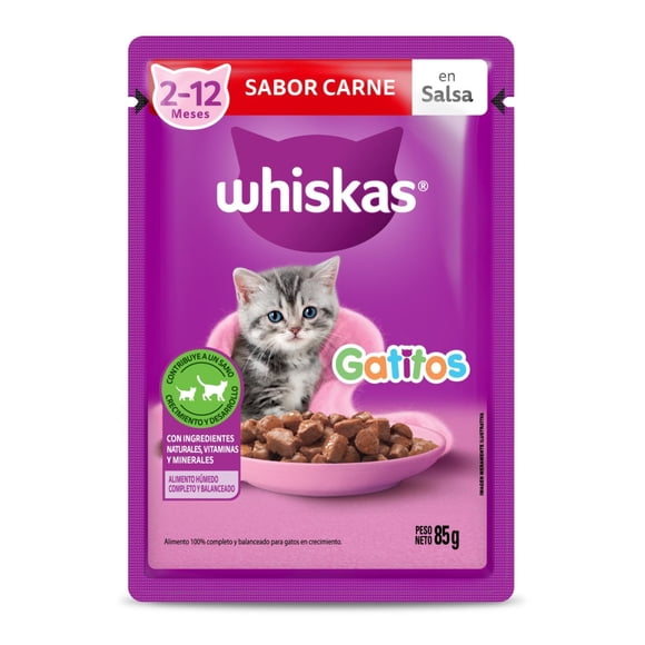 Alimento Húmedo Gatito Sabor Carne Pouch, 85 g