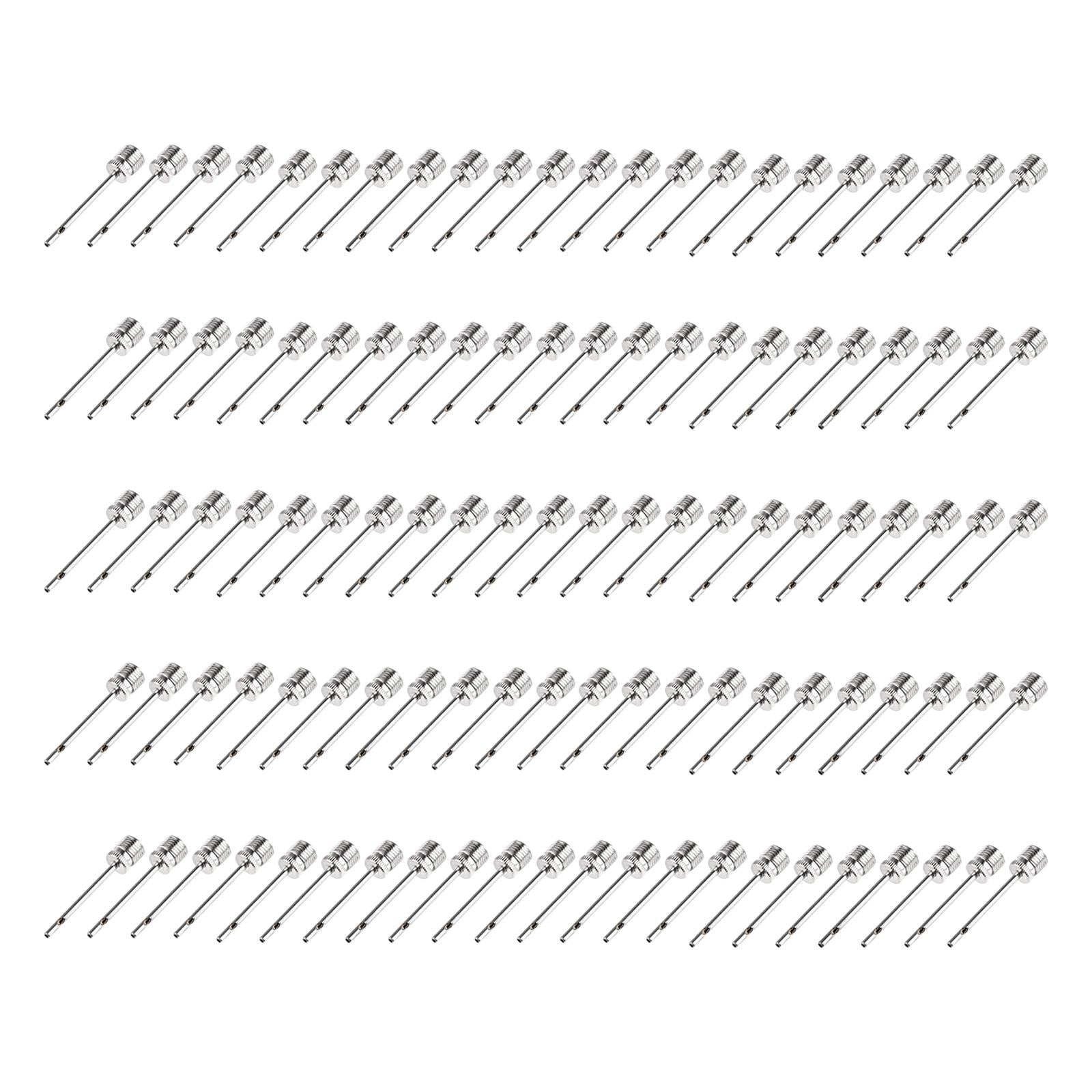 Magideal - 100x Pasadores De Bomba De Bola, Pasador Deportivo De Inflado, Adaptador De Acero Inoxidable, Balonmano, Voleibol, Fútbol, Yoga, Pasadores De Bomba De Agujero Lateral