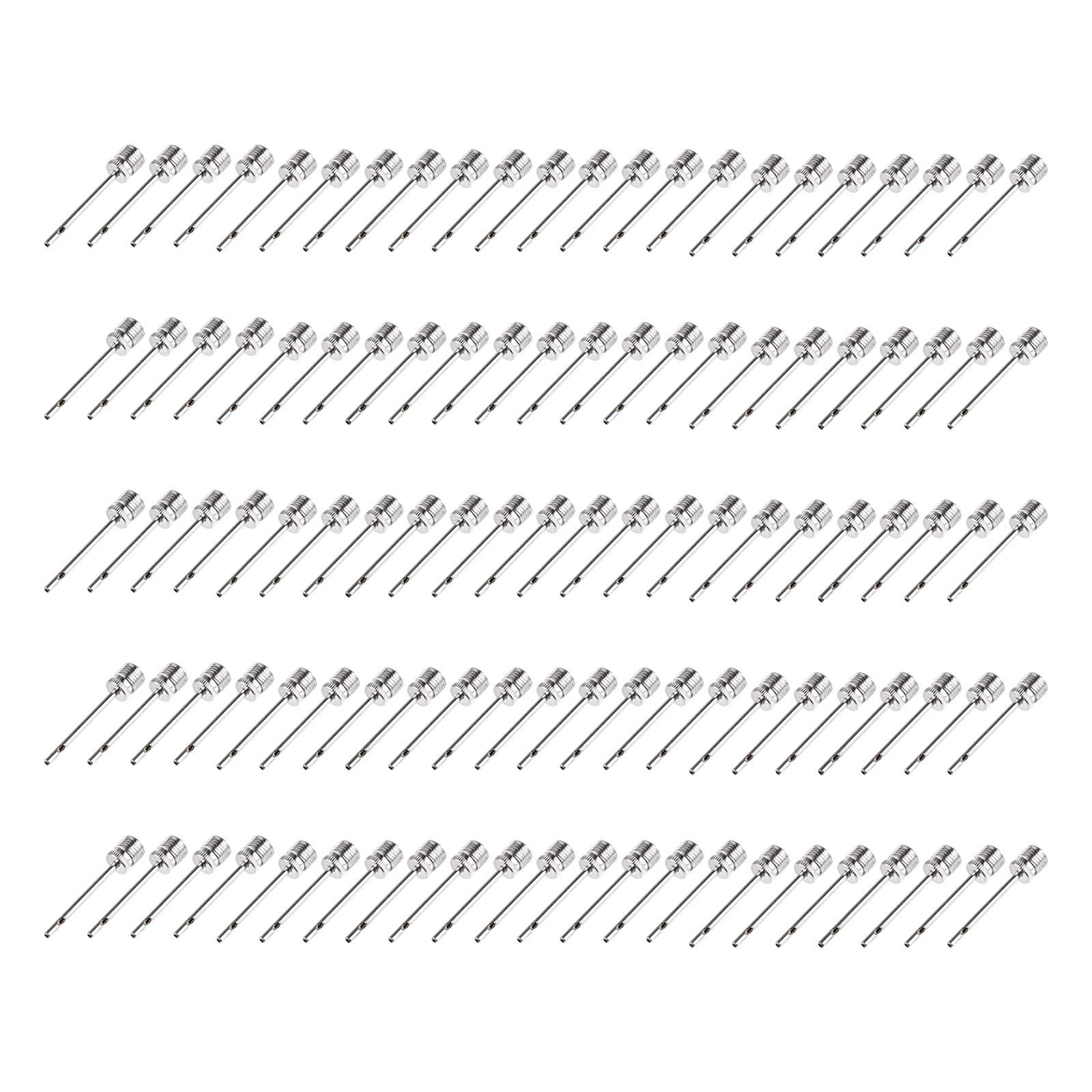 Magideal - 100X Pasadores De Bomba De Bola, Pasador Deportivo De Inflado, Adaptador De Acero Inoxidable, Balonmano, Voleibol, Fútbol, Yoga, Pasadores De Bomba De Agujero Lateral