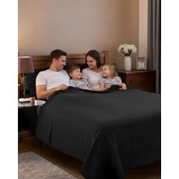 Mylhogar - Sabana Extra Suave Premium De Polar Negra 2 Plazas