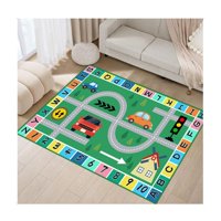 Kivara - Alfombra Infantil Garaje 80X120 Cm Tapete Dormitorio Sala