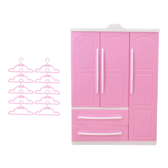 Armario Para Muñecas Que Se Puede Abrir, Accesorios Para Casa De Muñecas, Encantador Con Percha De Tela, Estilo A