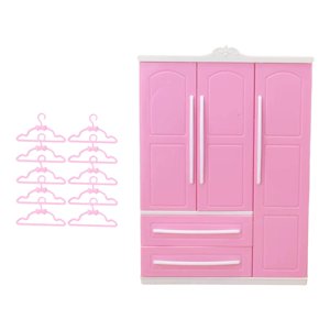 Bothyi - Armario Para Muñecas Que Se Puede Abrir, Accesorios Para Casa De Muñecas, Encantador Con Percha De Tela, Estilo A