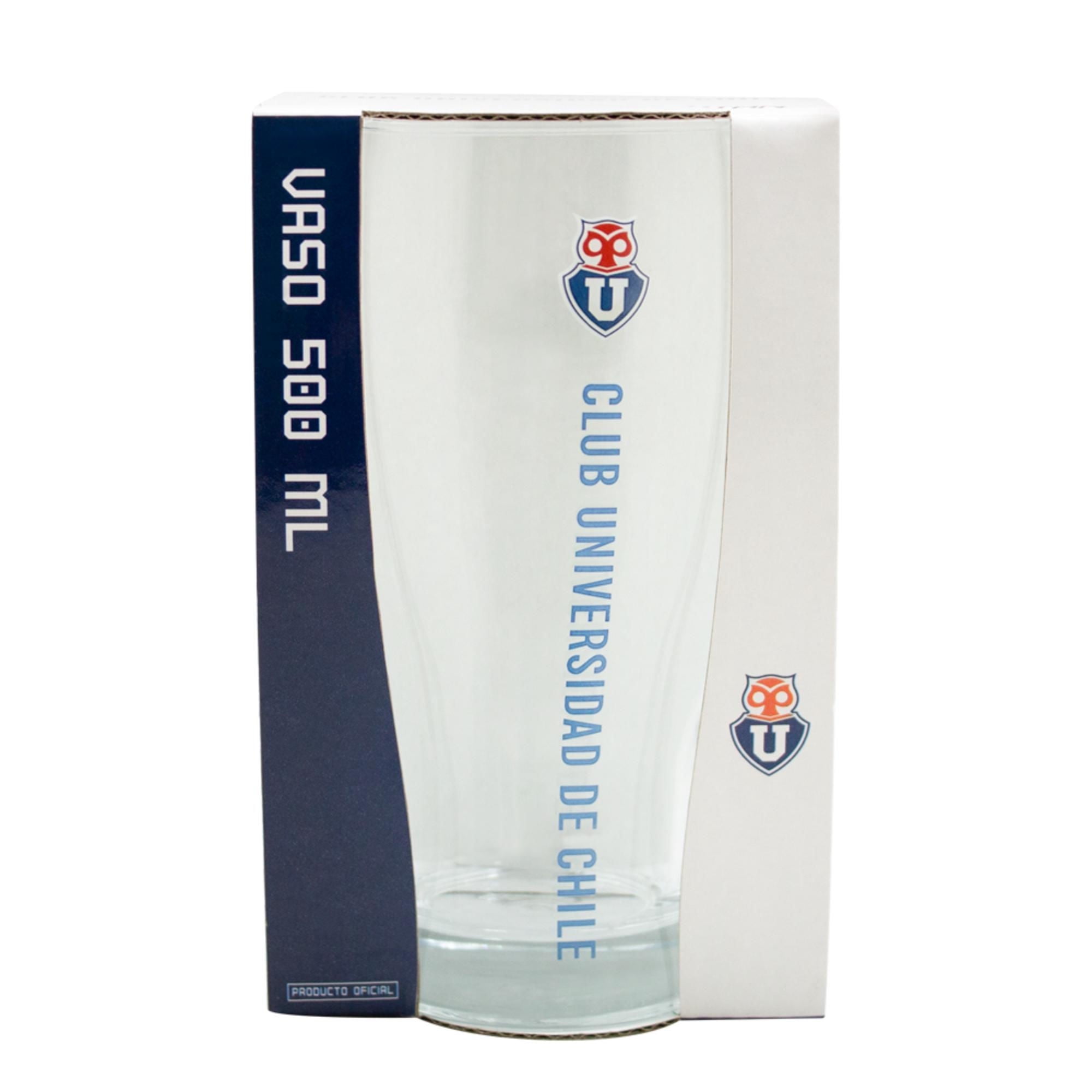 Fanatikos - Vaso U. De Chile 500Ml 1 Pieza Vidrio Transparente