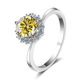 thumbnail image 4 of Anillos de Compromiso de Moissanita de 1 Uds Color D para Mujer Anillos de Flor de Plata Esterlina 925 Corte Redondo Anillos de Diamante Amarillo/azul/rosa para Aniversario de Boda con Certificado, 4 of 9