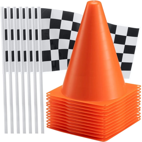 Artículos para fiestas Bedwina Traffic Cones Racing Banderas a cuadros