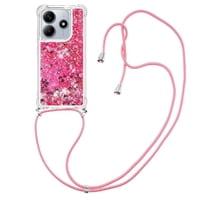 Funda Foxdock Para Xiaomi Redmi Note 14 5G Con Cuerda Ajustable, Brillo Líquido, Protección Antigolpes Y Lente – Ideal Para Regalo